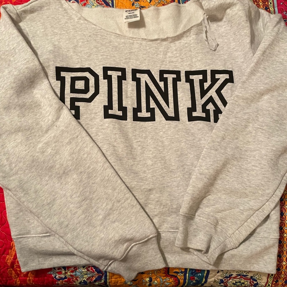 PINK by Victoria Secret off the shoulder sweatshirt